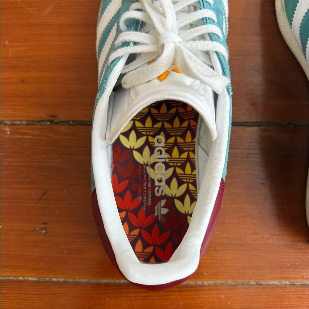 Adidas Gazelle Arctic Fusion Burgundy Teal Suede Athletic Sneakers Sz 10 ❤️🍄 - Picture 6 of 9